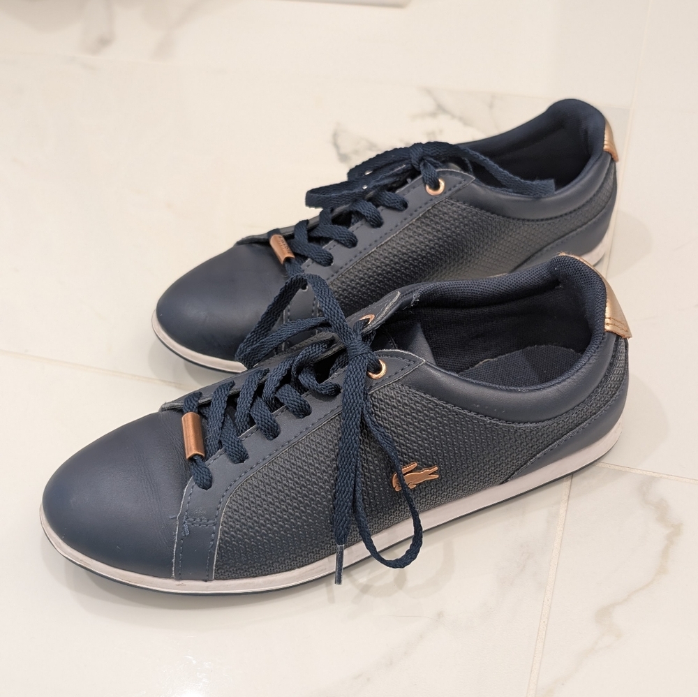 GUC Lacoste Women's Rey Lace Navy Sneakers